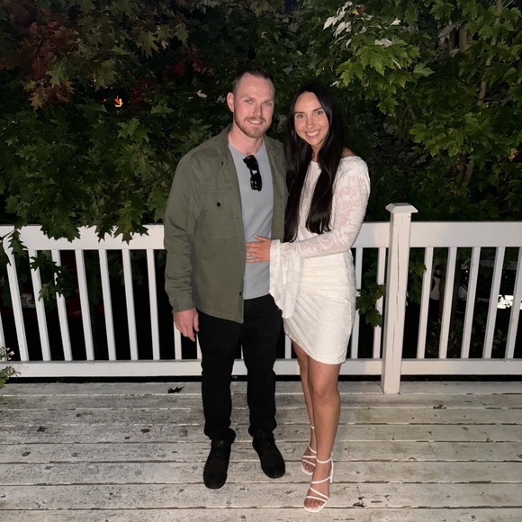 ASOS White Dress with bell sleeves - open back. - Picture 3 of 3